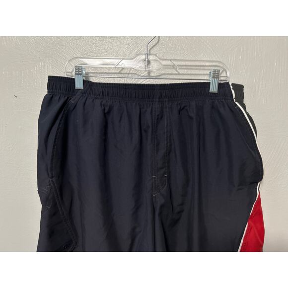 Speedo Mens Blue Red Elastic Waist Mesh Lined Swim Trucks Size XL - Picture 2 of 8
